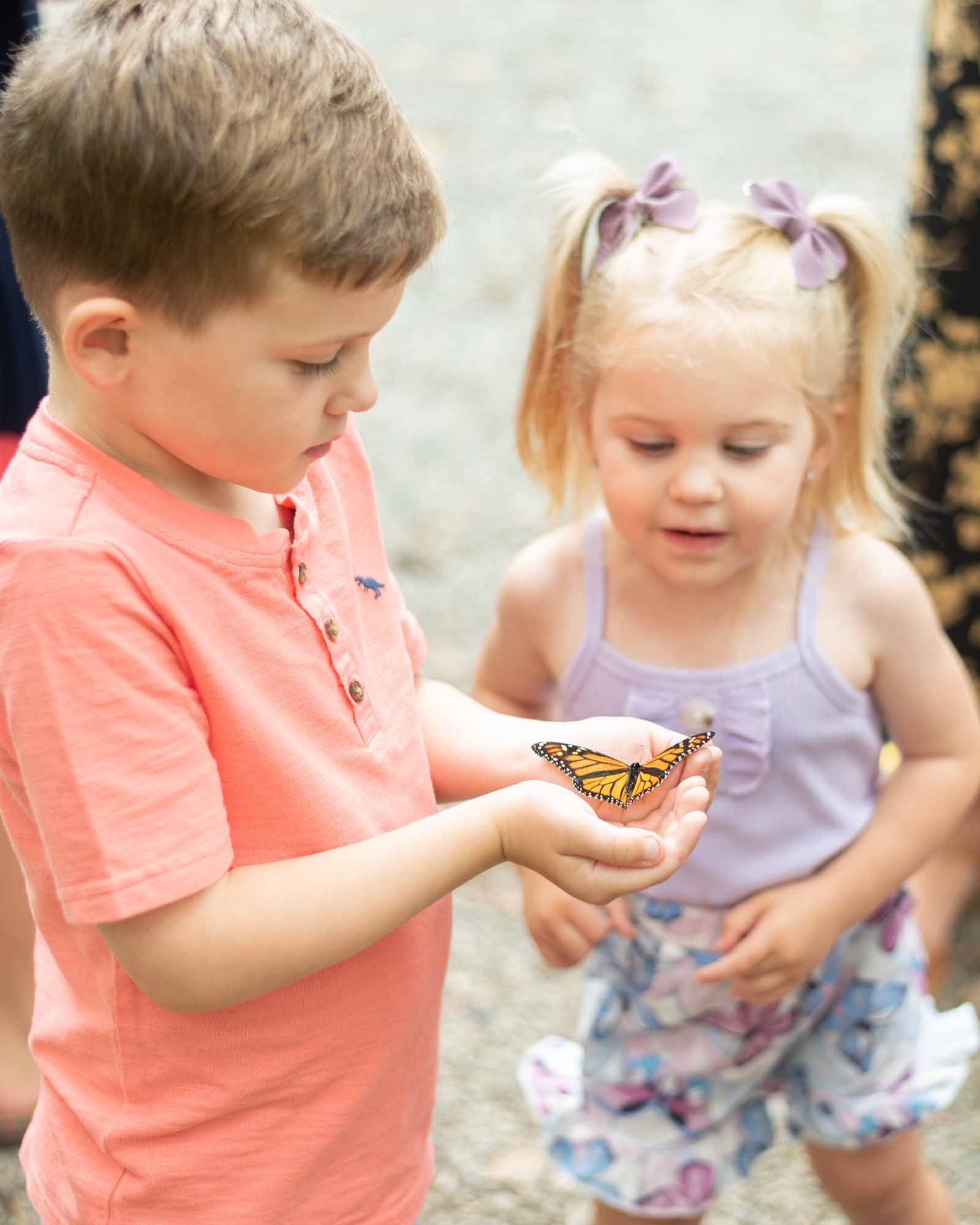 Kids with butterfly