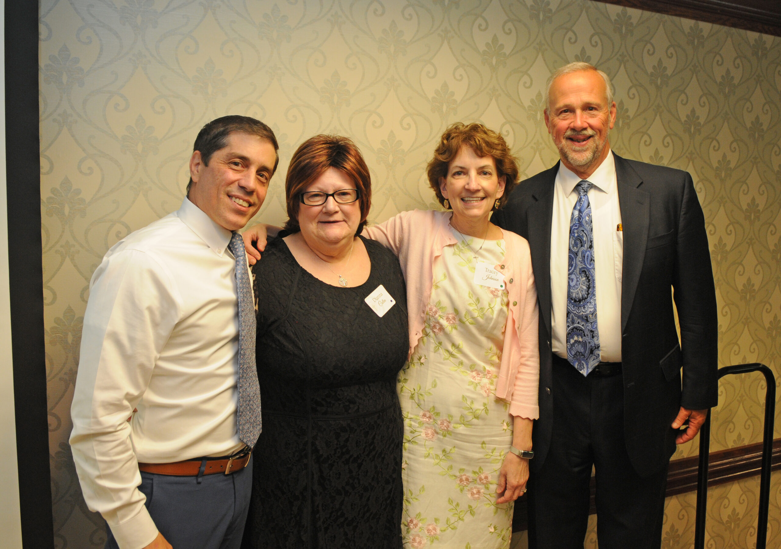 Dian Callen, 2023 Stephen W. Johnson Mission Award recipient flanked by administrator Phil Ricci and Tracey Johnson, wife of Stephen W. Johnson and Chairman of the Concordia Board James Limbaugh
