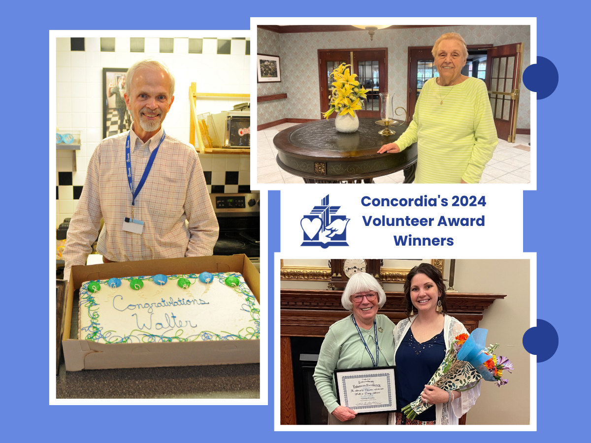 Concordia volunteers receiving awards