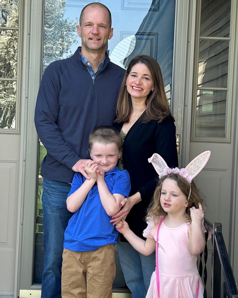 Amy Malone with her husband and two children.